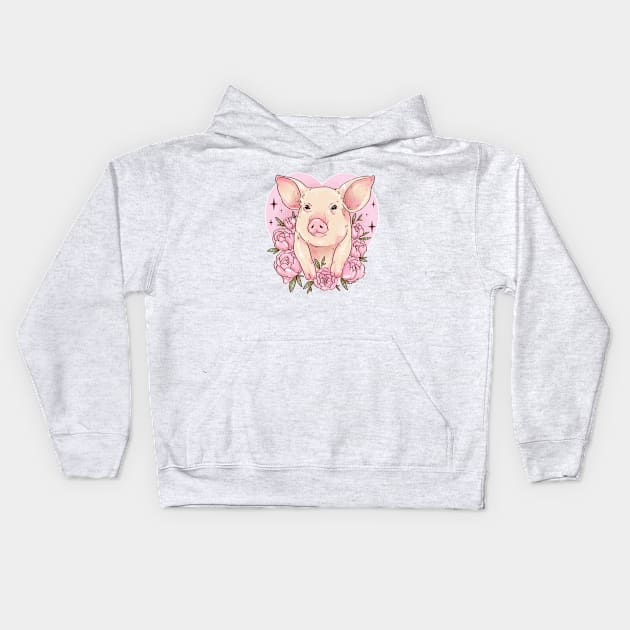 Piggy Love Kids Hoodie by chiaraLBart